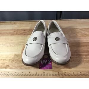 Anne Klein iflex Flats Women's 7.5 M Gray Leather Slip On Round Toe Loafers